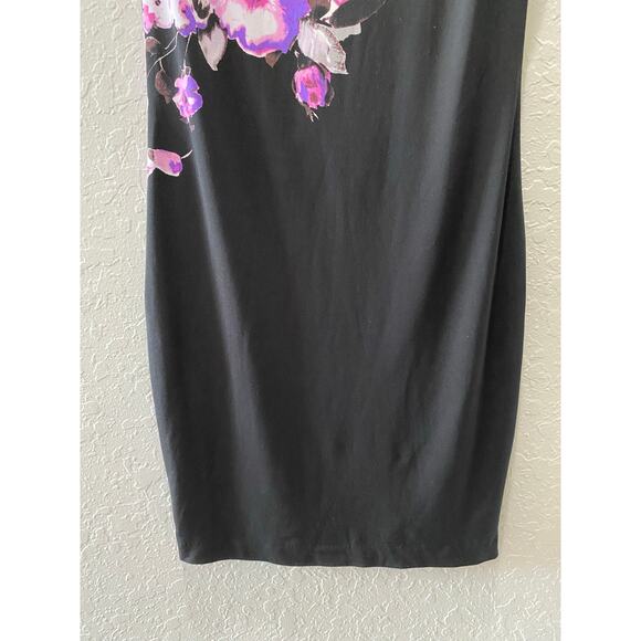 Cache Women's Black Floral Short Sleeve Dress Sz M Dressy, Career, Event, Party - Picture 3 of 8